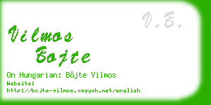 vilmos bojte business card